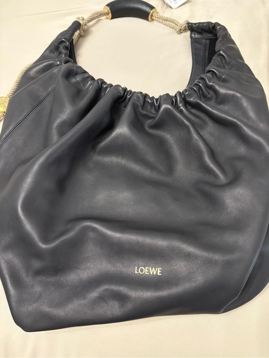 Loewe Handbags - Loewe XL squeeze cord Black Leather Tote with Rope Strap